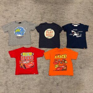 Toddler Shirts - Set of 5 - Cars - Lightning McQueen - Baseball - Disney